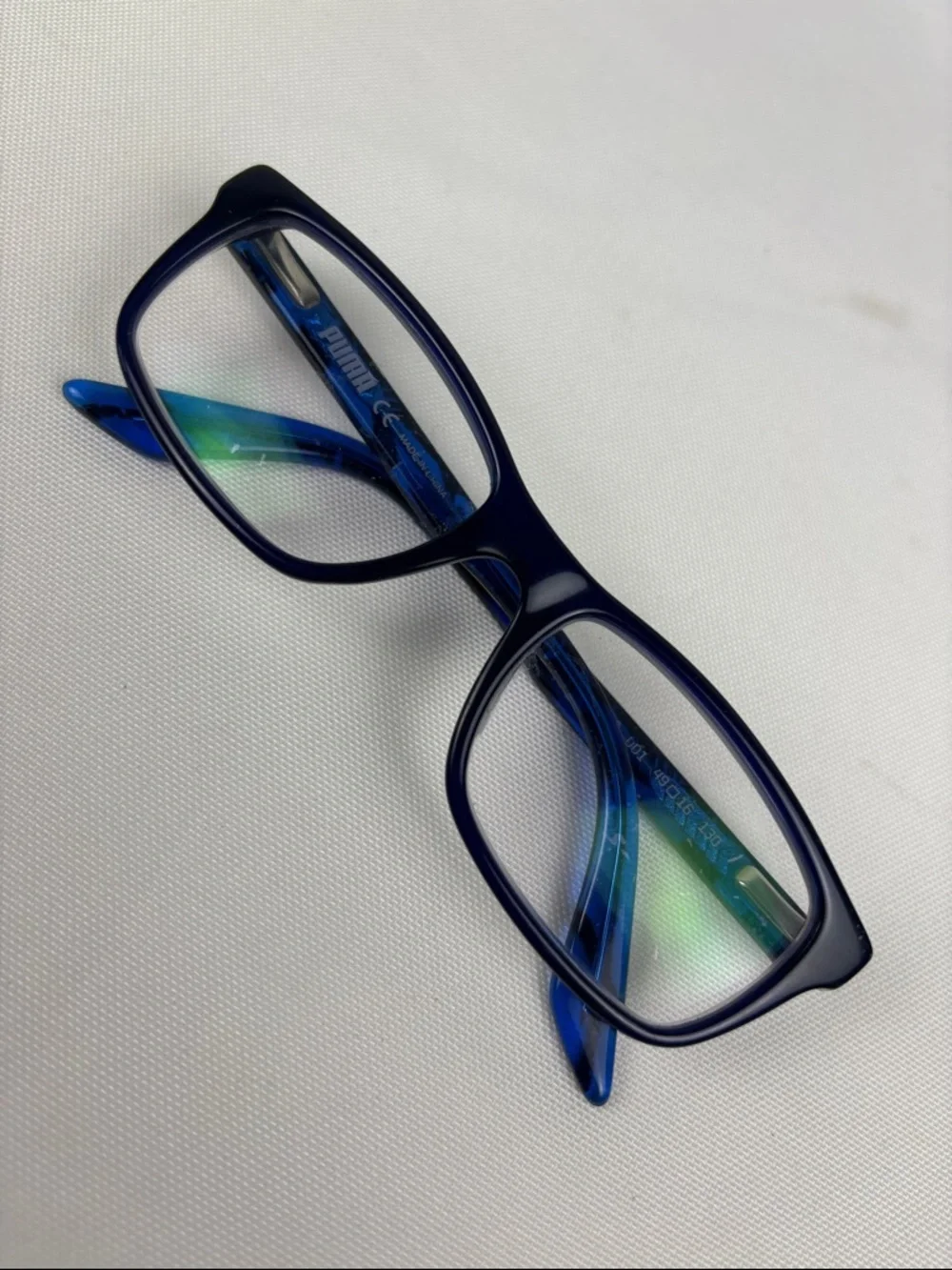 Kids Puma Blue Rectangle Eyeglasses Frames Only with Case